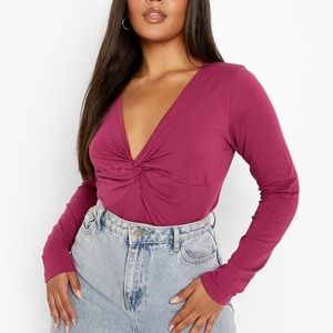Boohoo Boo Hoo berry Twist Bodysuit sz 22